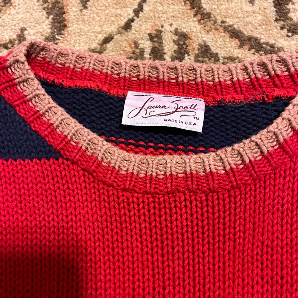 Laura Scott vintage striped rugby style knit sweater made in the USA - Picture 5 of 5